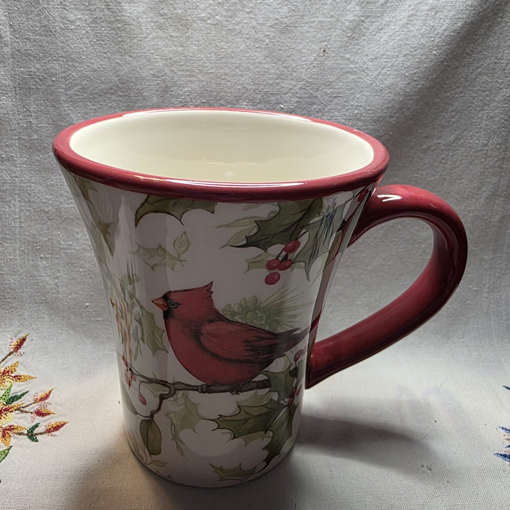 Vintage Susan Winget Certified International Cardinal Coffee Mug